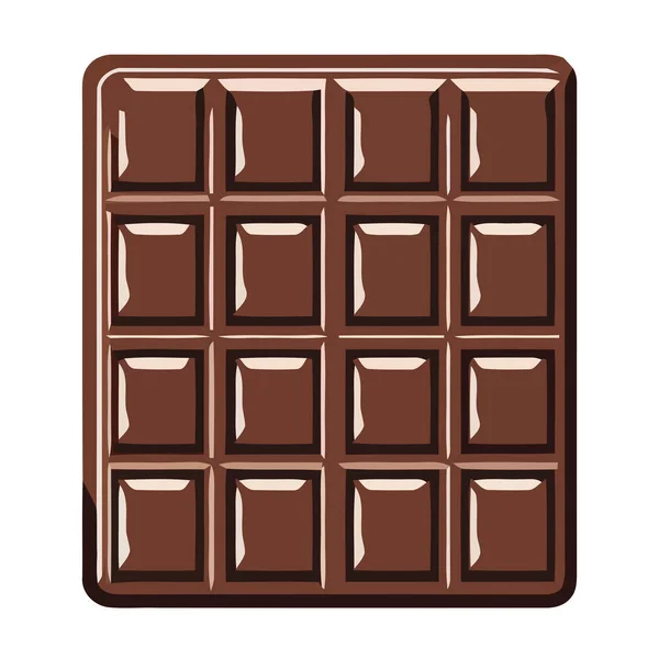 Mörk Choklad Bar Design Illustration Över Vit — Stock vektor
