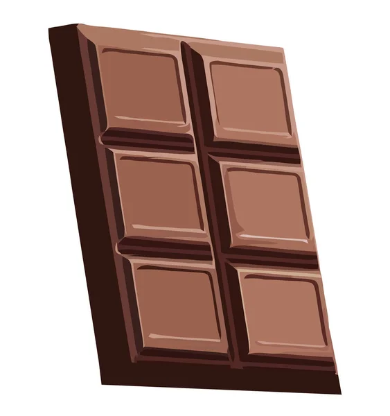 Söt Choklad Bar Vektor Design Över Vit — Stock vektor