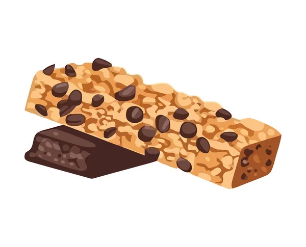 Chocolade Koekjesdesign Boven Wit — Stockvector