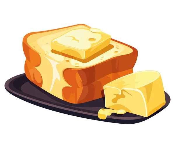 Gourmet Bread Butter White — Stock Vector