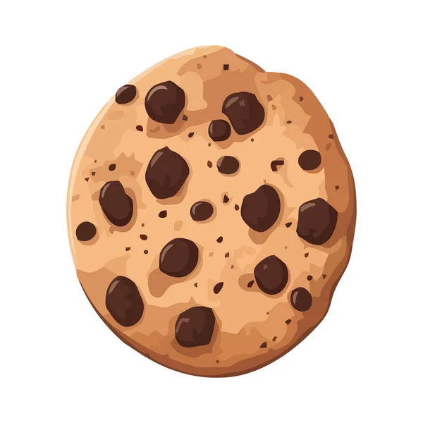 Biscuit Chocolat Design Sur Blanc — Image vectorielle