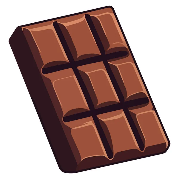 Donker Chocolade Bar Vector Ontwerp Wit — Stockvector