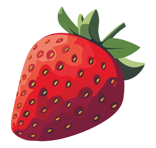 多汁的成熟草莓在白色上的设计 — 图库矢量图片