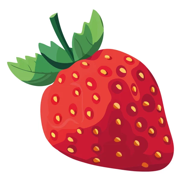多汁的成熟草莓盖在白色的上面 — 图库矢量图片