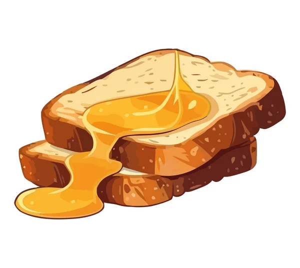 Ένα Γκουρμέ Ψωμί Μέλι Πάνω Από Λευκό — Διανυσματικό Αρχείο