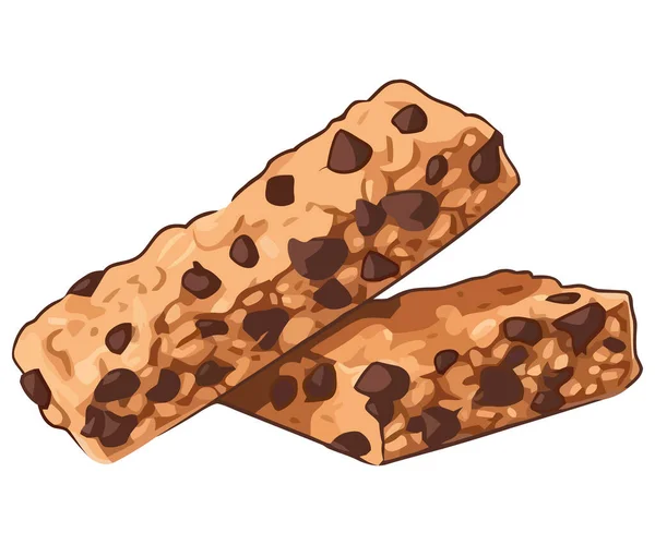 Barres Biscuits Chocolat Bio Sur Blanc — Image vectorielle