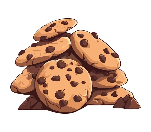 Biscuits Chocolat Faits Maison Sur Blanc — Image vectorielle