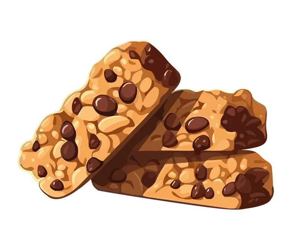 Barres Biscuits Chocolat Sur Blanc — Image vectorielle