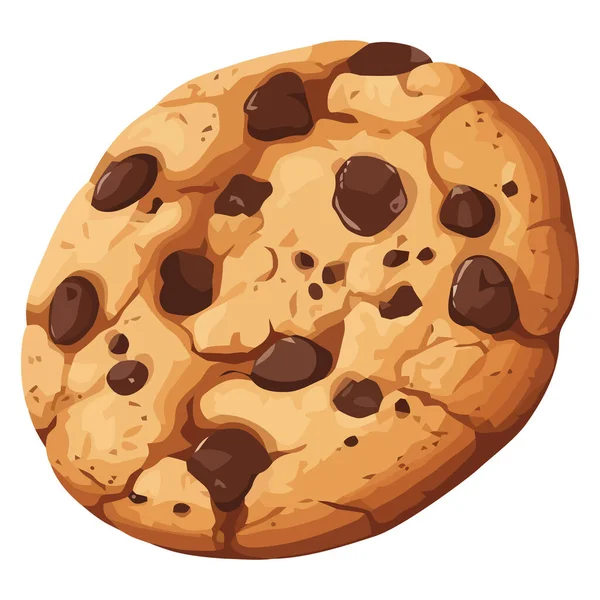 Biscuit Sucré Cuit Chocolat Sur Blanc — Image vectorielle