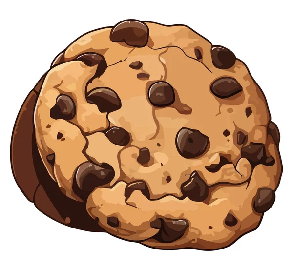 Biscuits Aux Pépites Chocolat Maison Sur Blanc — Image vectorielle