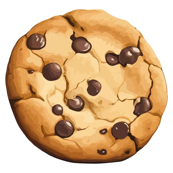 Chocolate Chip Cookie Über Weiß — Stockvektor