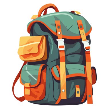 beyaz üzerine renkli sırt çantası tasarımı