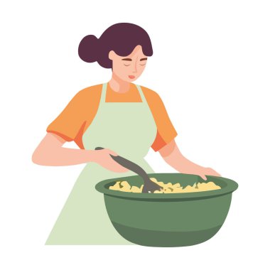 Şefin organik yemekleri mutfağa beyazlar üzerinde mutluluk getirir.