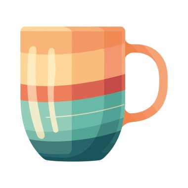 Beyaz üzerine renkli kahve fincanı tasarımı