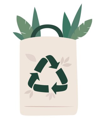 Beyaz üzerine eko alışveriş torbası