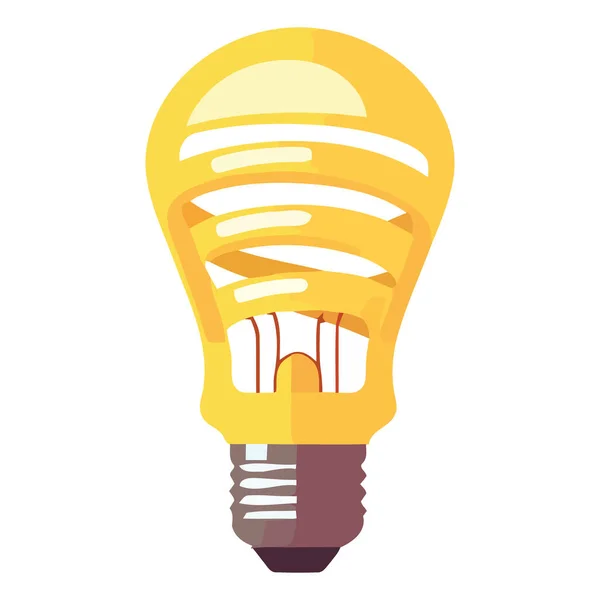 Yellow Light Bulb Illustration White — Stock Vector