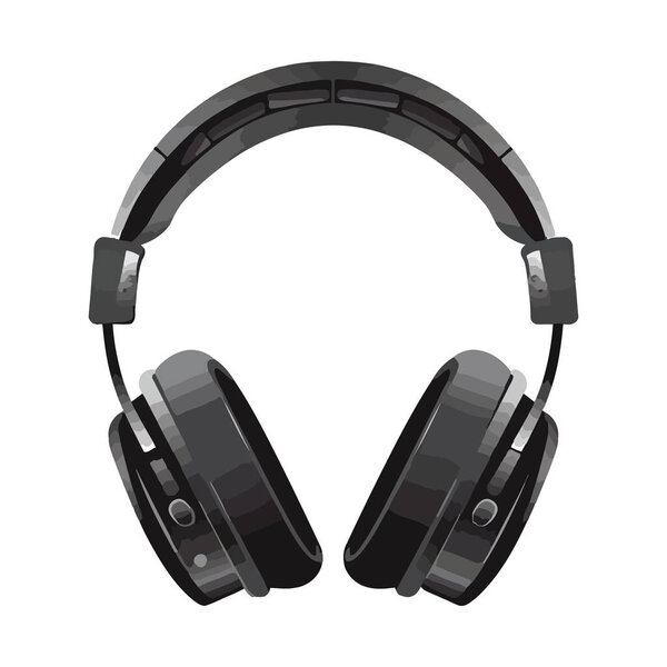Modern headphones vector over white