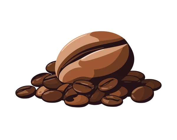 新鲜咖啡豆加白糖 — 图库矢量图片