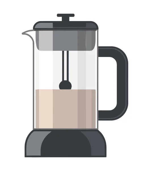 Modern Kahve Makinası Beyaz Üzerine — Stok Vektör