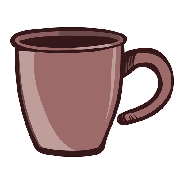 Cappuccino Chaud Dans Une Tasse Céramique Sur Blanc — Image vectorielle