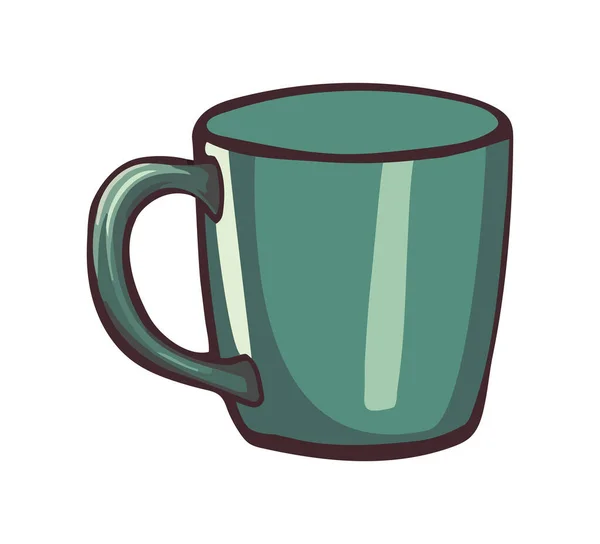 Green Mug Design White — Stock Vector