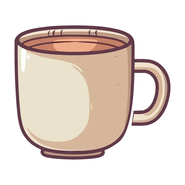 咖啡杯 手柄盖白色 — 图库矢量图片