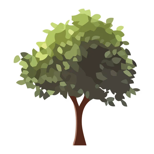 Desenho Árvore Verde Ilustração Sobre Branco — Vetor de Stock
