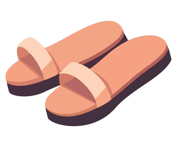 Sandálias Couro Confortáveis Sobre Branco — Vetor de Stock