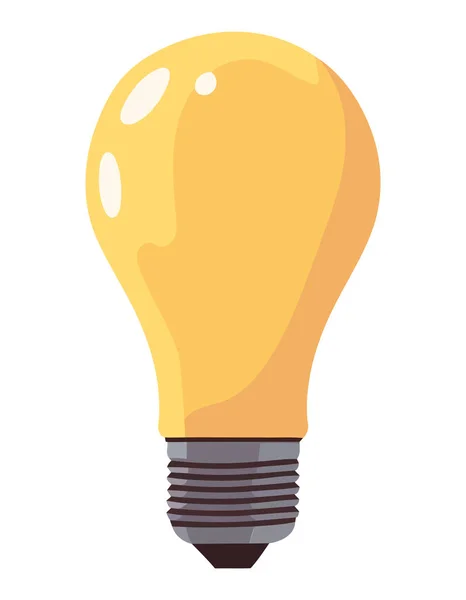 Illuminated Light Bulb Vector White — Stock Vector