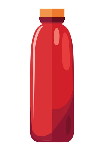 Rode Plastic Fles Wit — Stockvector