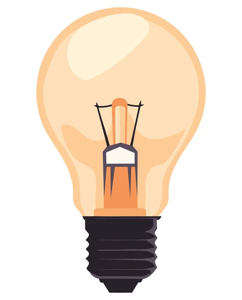 Illuminated Light Bulb Illustration Design White — Stock Vector
