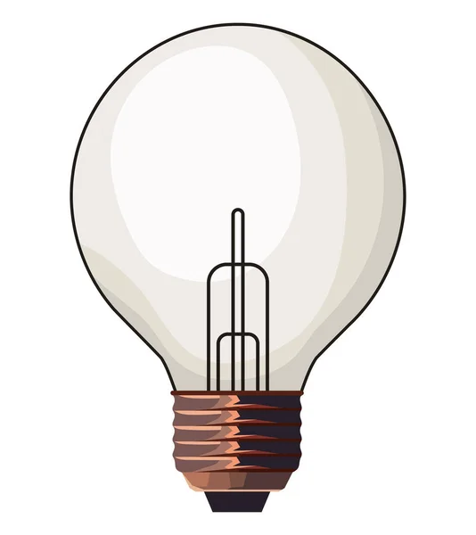 Illuminated Light Bulb Design White — Stock Vector