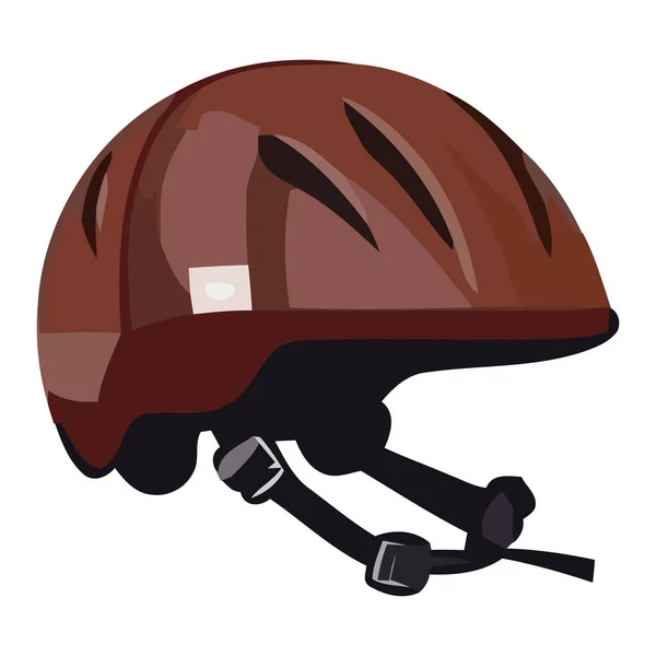 白い上に茶色の保護サイクリングヘルメット — ストックベクタ