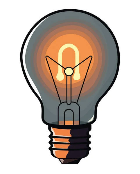 Osvětlená Žárovka Ilustrační Vektor Přes Bílou — Stockový vektor