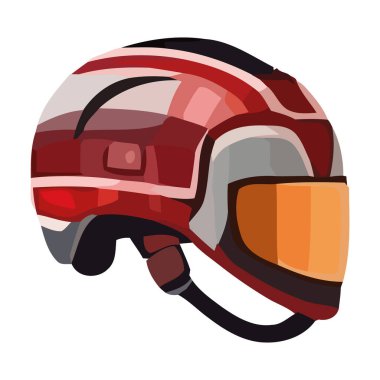 Beyaz üzerine kırmızı koruyucu bisiklet kaskı