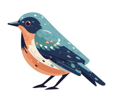 Beyaz yerine sevimli kuş çizimi