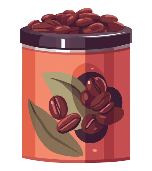 白咖啡中富含咖啡因的咖啡豆 — 图库矢量图片
