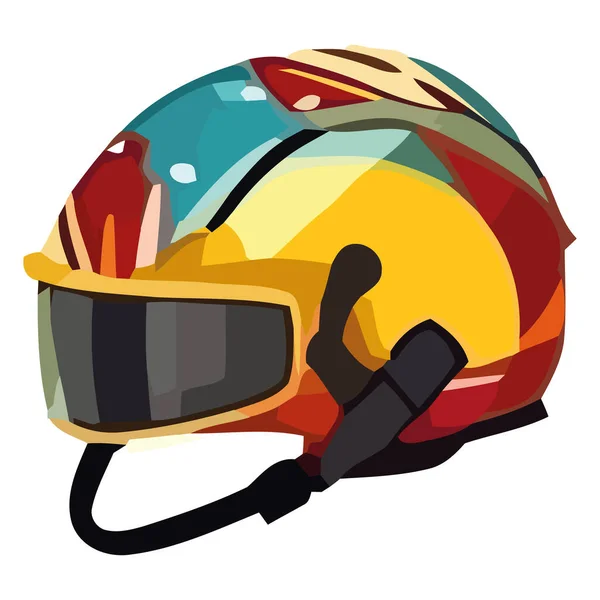 Цветной Защитный Велосипедный Шлем Поверх Белого — стоковый вектор