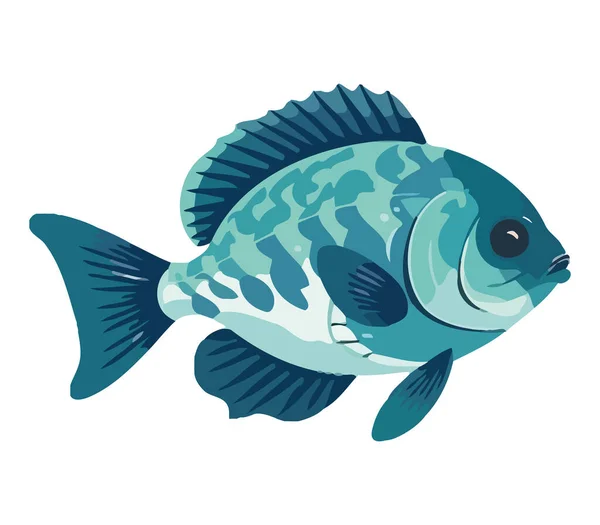 Colorful Fish Swim Reef White — Stock Vector
