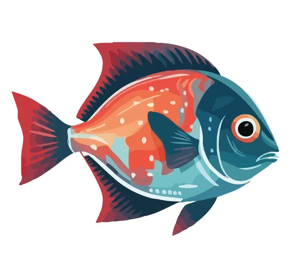 Peixes Listrados Nadando Sobre Branco — Vetor de Stock