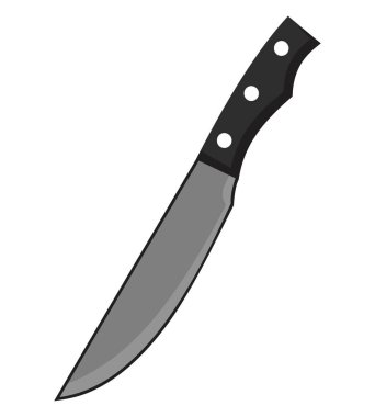 Beyaz üzerine keskin metalik bıçak tasarımı