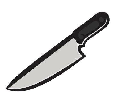 Keskin metalik bıçak vektörü beyaz üzerine