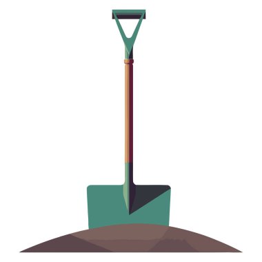 Beyazın üzerinde metal kürekle kazmak