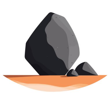 Büyük taş tasarımı beyaz üzerine