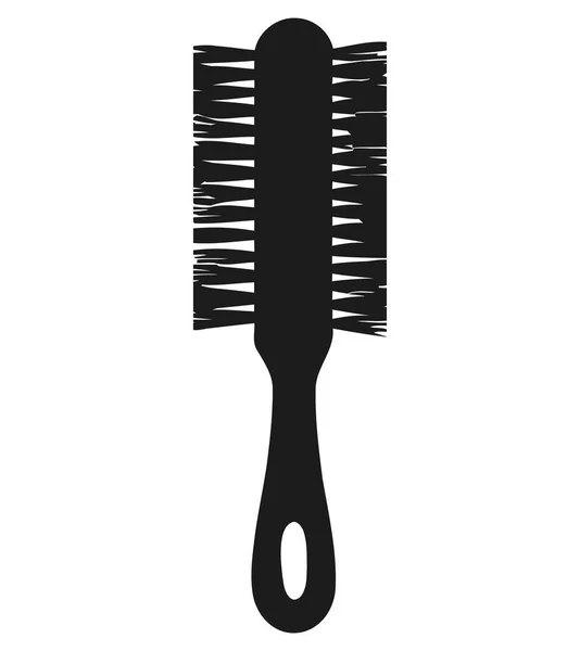 Metalik Saç Fırçası Resmi Beyazın Üzerinde — Stok Vektör