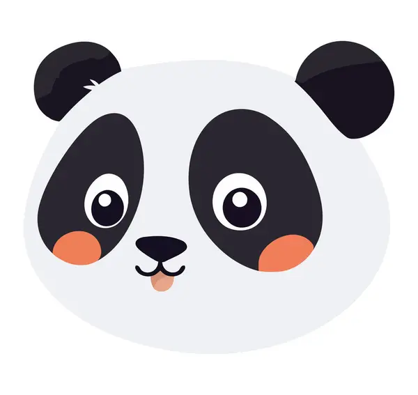 Cute Maskotka Panda Uśmiechając Się Nad Białym — Wektor stockowy