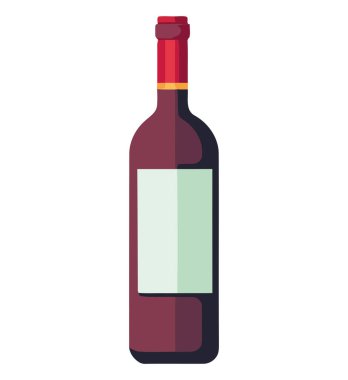 Şarap şişesi illüstrasyonu beyaz üzerine