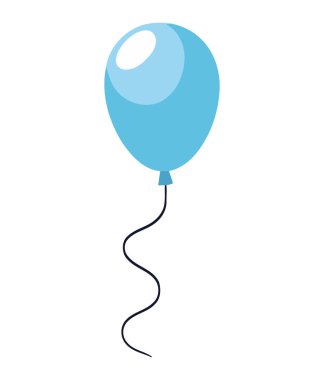 Beyaz üzerine mavi balon illüstrasyonu