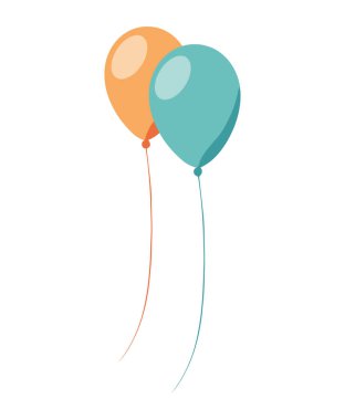 Beyaz üzerine renkli balon tasarımı