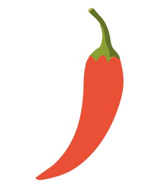 Olgun ve baharatlı biber beyaz üzerine